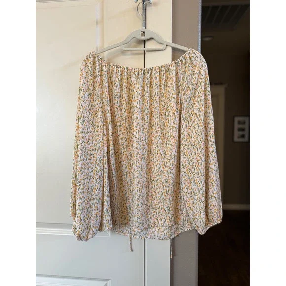 CeCe Women's Flowy Lightweight NWT Floral Print Summery Split Sleeve Blouse XL - Picture 9 of 13